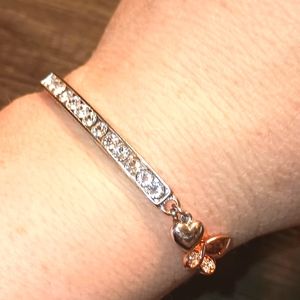 Brilliance by Kohl's CrystalSilver and rose gold plated bracelet w/ toggle NWOT